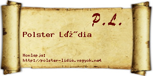 Polster Lídia névjegykártya